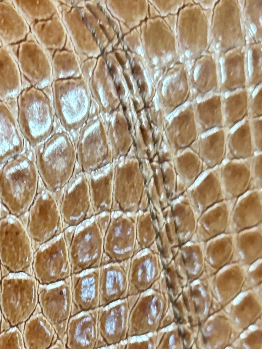 Liz Claiborne 90s Y2K Cognac Croc-Embossed and Woven Straw Shoulder Bag - Picture 2 of 16